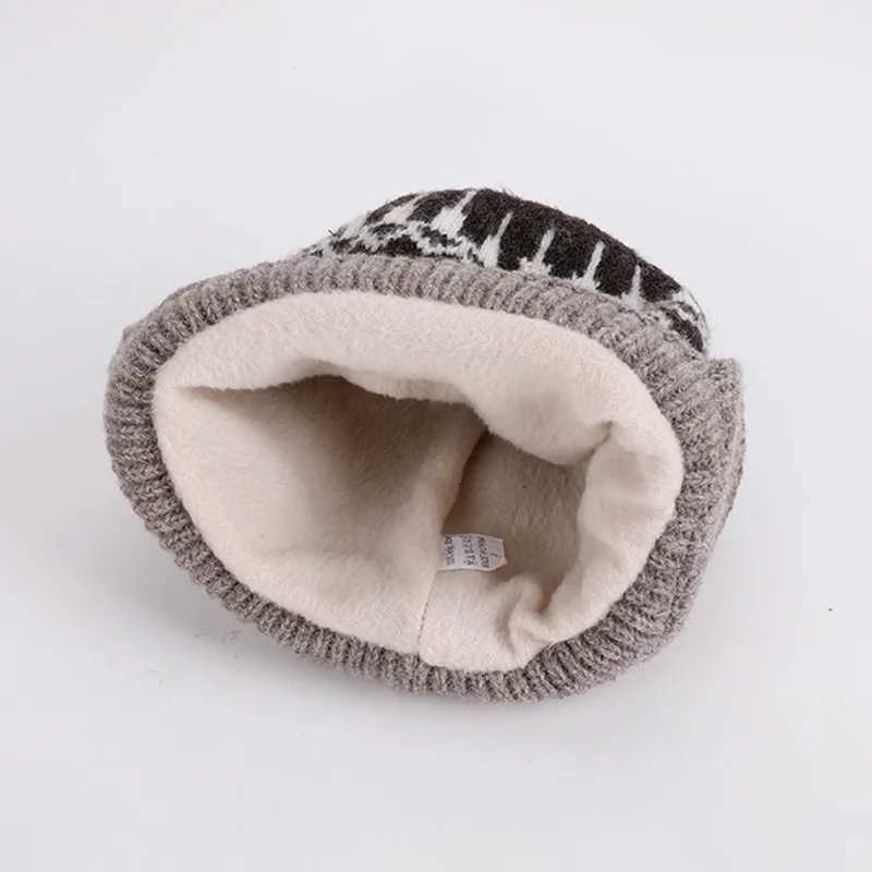 2Pcs Winter Kids Knitted Hat Scarf Set 2025 New Children Beanie Hats Neck Warmer Fleece Lining Skiing Child Girl Boy Cap 410Y J251021