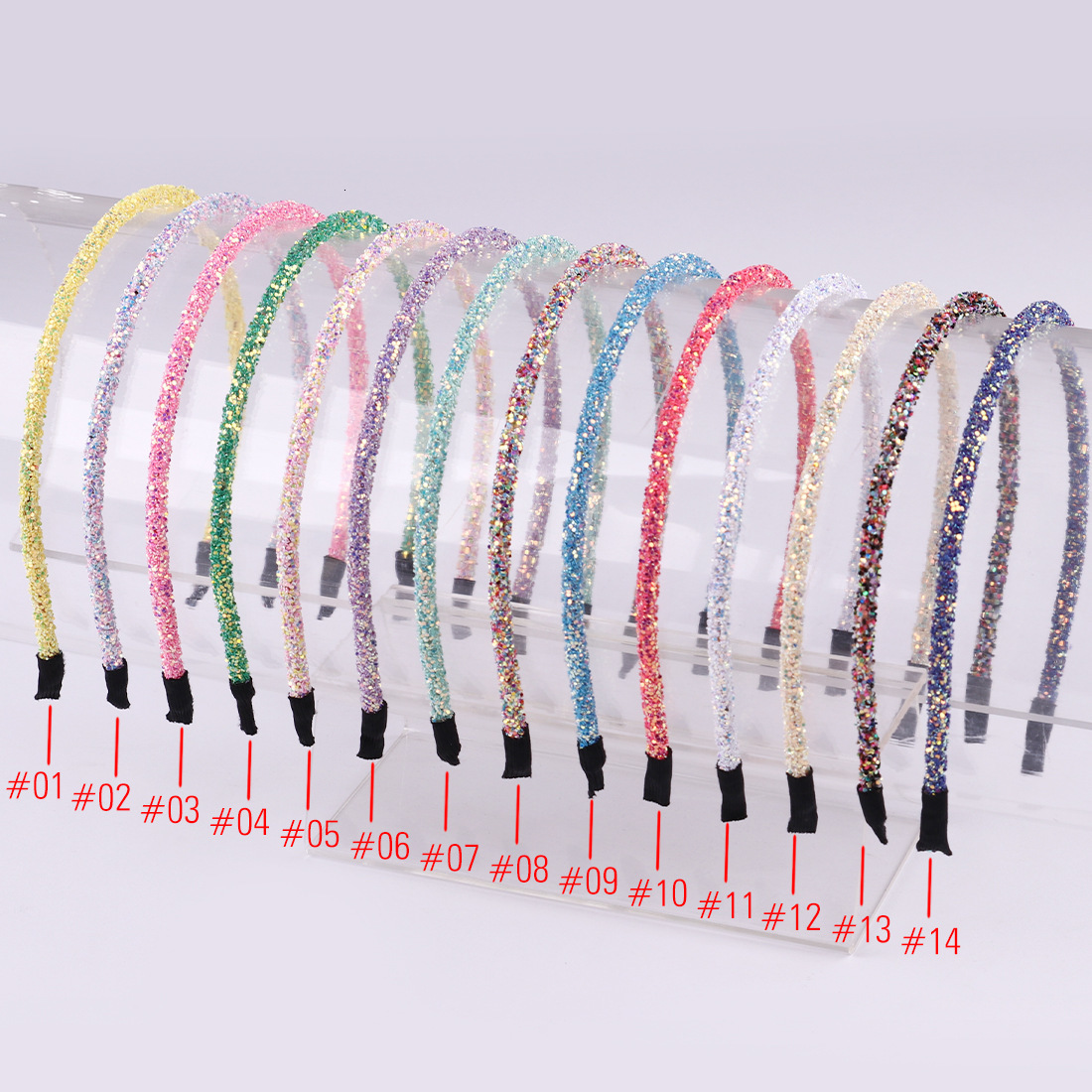 Headbands 50pclot Hair Accessories Chunky Glitter Hairband For Girl Women Girls Headband Candy Color Glitter Hairbands Hair Accessories 230325