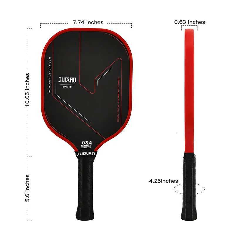 JUCIAO Thermoformed Unibody T700 Raw Carbon Fiber USAPA Approved Pickleball Paddle Spin Textured Surface With Foam Edge W251021