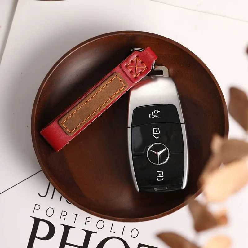 Fashion Real Leather Keychain Business Gift Leather Key Chain Car Auto Key Strap Waist Wallet KeyChains Keyring Keyholde W251021