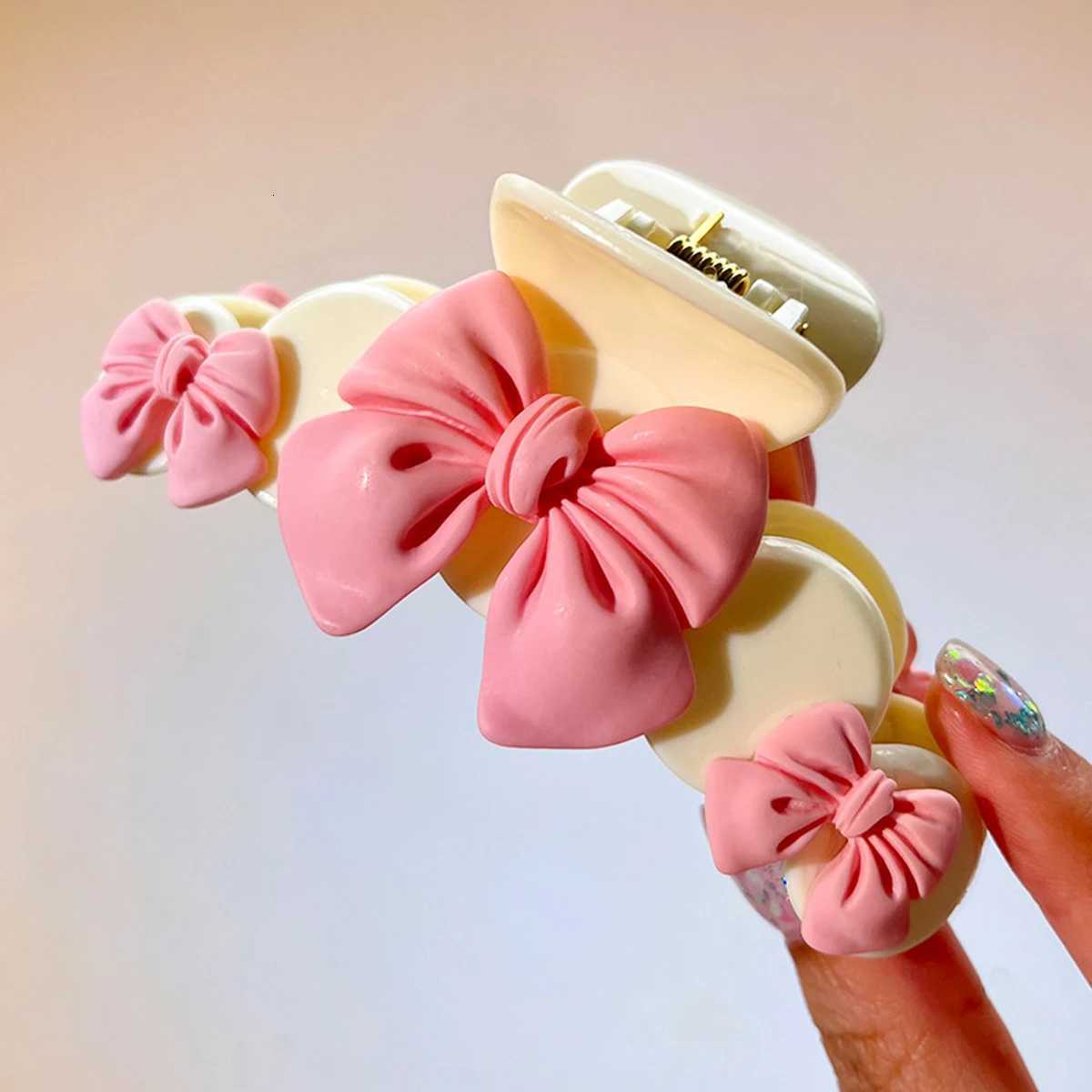 1pc cute tulip flower hair grip clip on the back of the head sweet shark clip peach blossom pink half hair clipW254021