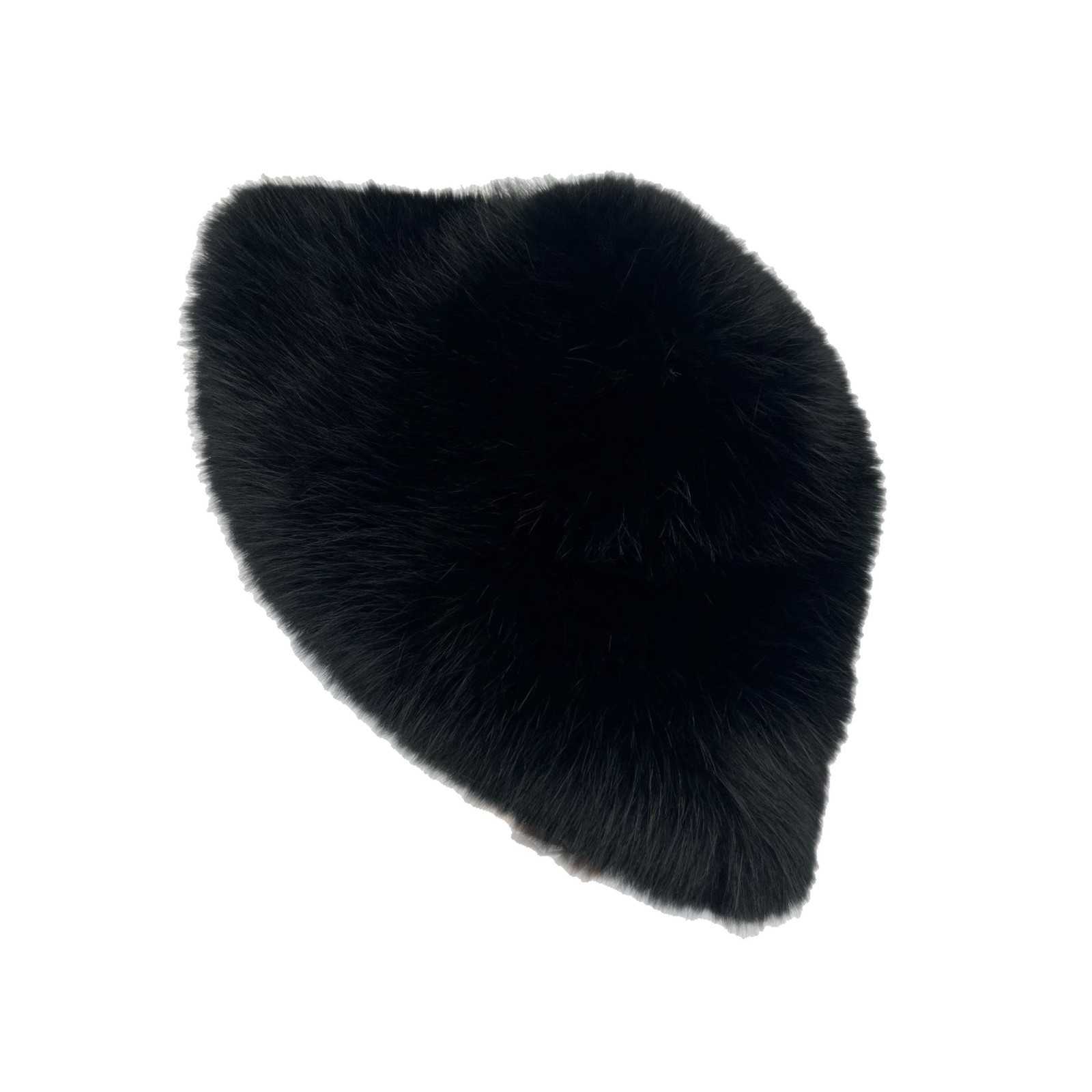 Fashion Thickened Warm Faux Fox Fur Round Top Hat Russian Snow Hat Plush Fisherman Hat H251020