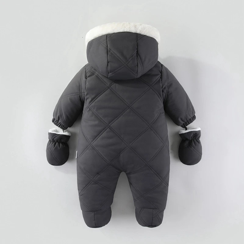 born Baby Girl Jumpsuit Autumn and Winter Romper With Gloves Warm Infant Snowsuit Thicken Cartoon Ski Suit Coat 251018