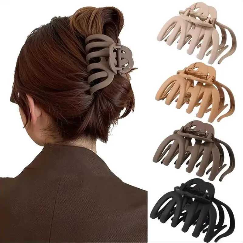 Elegant Solid Matte Pumpkin Hair Claw For Women Girls Sweet Hair Ornament Long Hair Holder Claw Clip Hair Clip Hair AccessoriesW254021