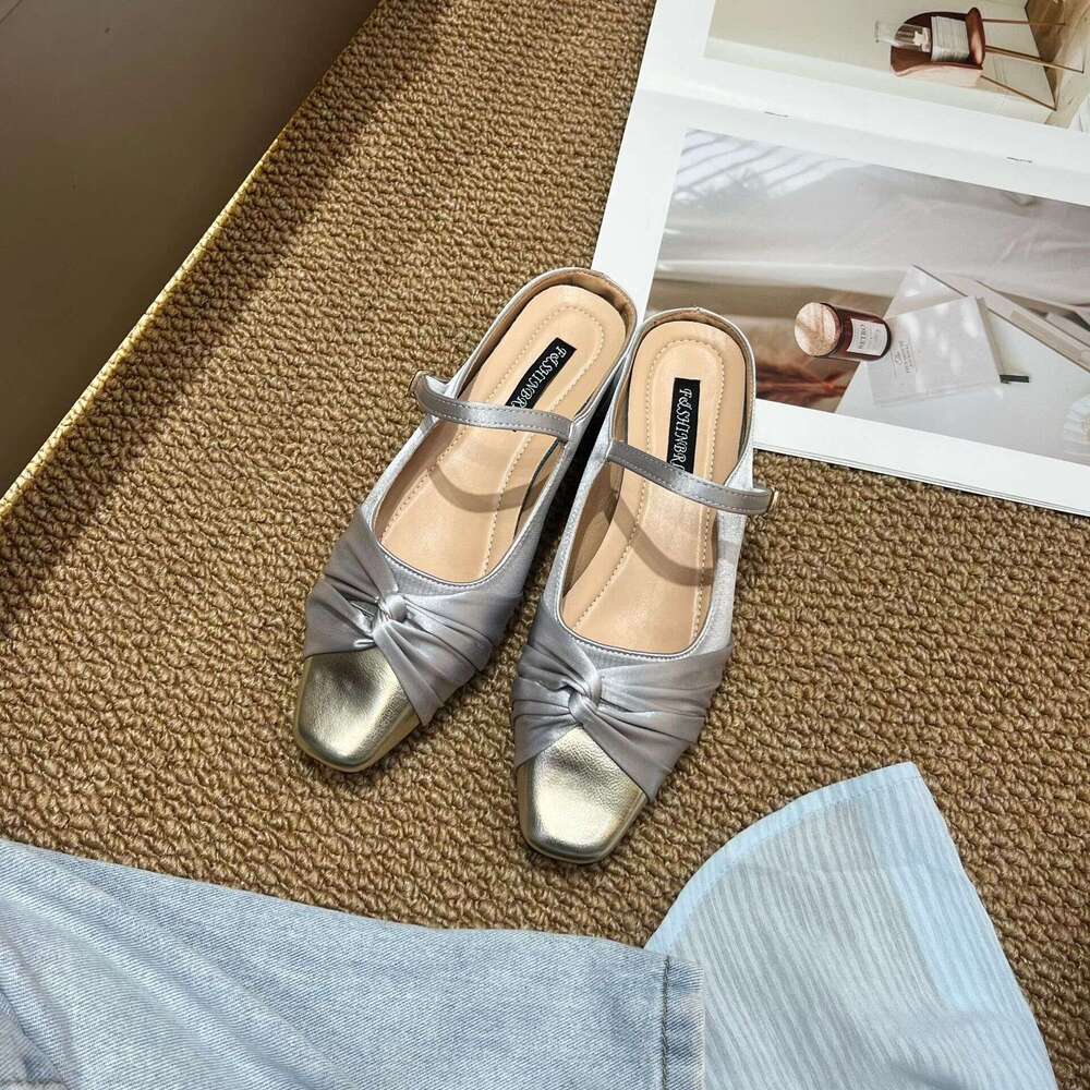 Chunky Heel Single for Women, Spring and Autumn New Design, Designer Shoe Lace Evening Style, Patchwork Grandma Shoes