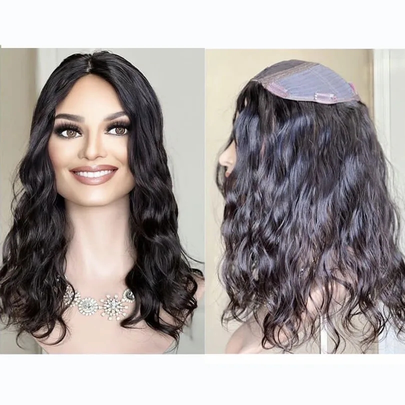 Kosher Factory Discounted Natrual Color European Raw Human Hair with Silk Jewish Wig Topper custom 14day about