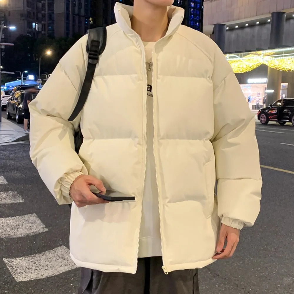 Mens Parkas Warm Basic Style Casual Jackets Thicken Winter Coat Puffer Jacket Solid Color Outwear Mens Clothing 251013
