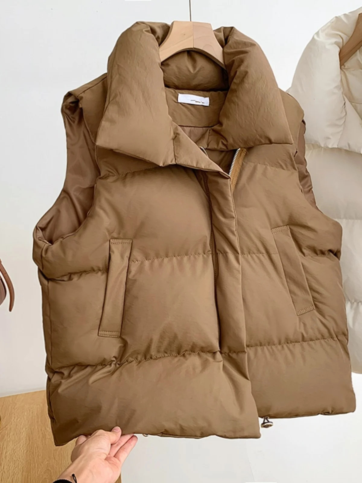 Loose down Feather Cotton Vest Bal Zipper Closure Color Commute Sle Womens Autumn Winter Faion Ladies C 251021