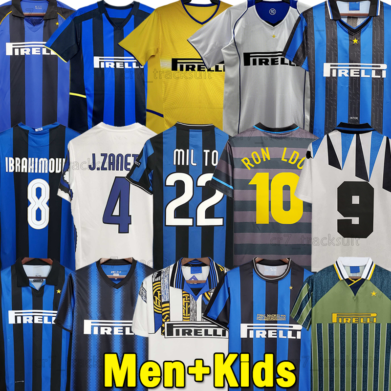 Retro INTER Soccer Jerseys 1988 J.ZANETTI 1990 95 98 Long sleeves 2001 03 05 BAGGIO 2007-08 100 years Football Shirts 2010 11 SNEIJDER 2019 20 MILANJersey Men kids kits