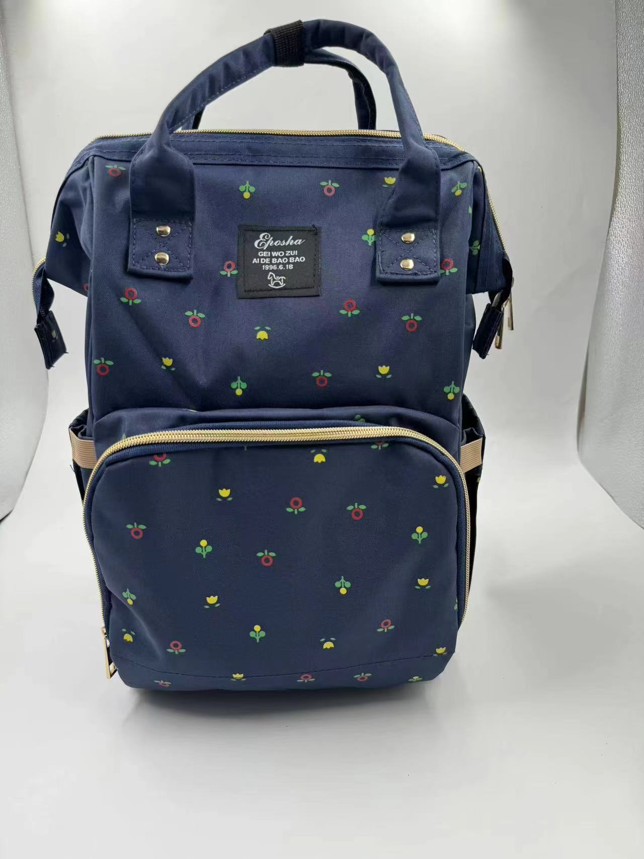 New Designer Fashionable Mom Bag Multi functional Baby Cart Baby Bag Mom Travel Portable Large Capacity Backpack Dry Wet Separation Baby Bottle