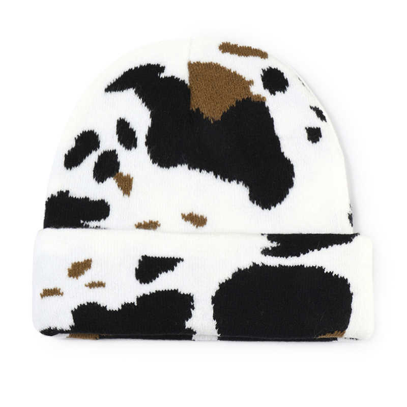 Autumn Winter Warm Leopard Print Knitted Hat Versatile Fashion Round Top Wool Hat Outdoor Cold and Windproof Pullover Hat H251020