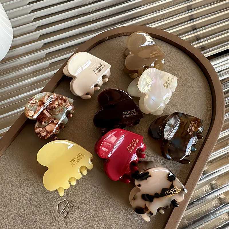 Colorful Small HeartShaped Hair Clip 35Cm Small Hairclaw Acetate Hair Crabs Girls Delicate Hairclips Women Hair AccessoriesW254021