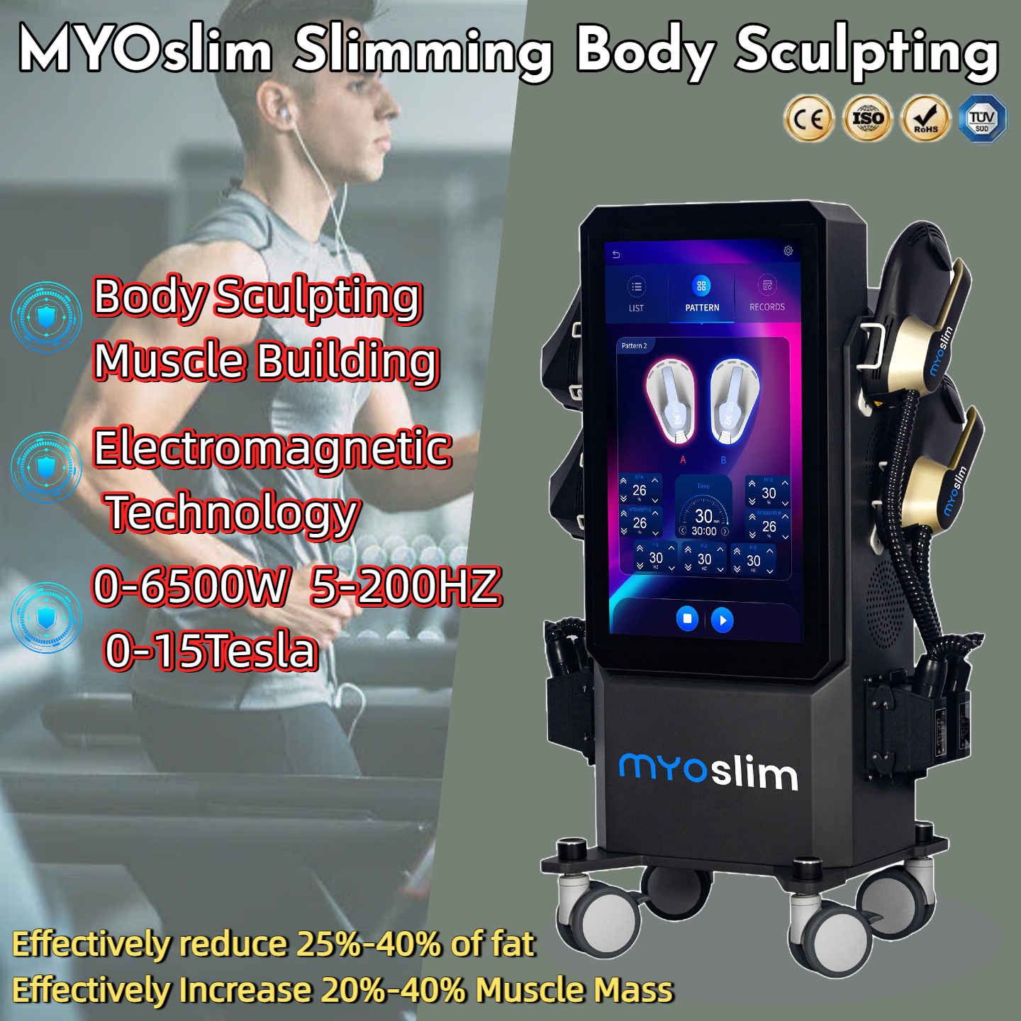 EMSzero Pro Body Sculpting EMS Sculpt Electro Magnetic Stimulation Weight Loss And Muscle Building Machine Fat Removal Body Contouring MYOslim Machine
