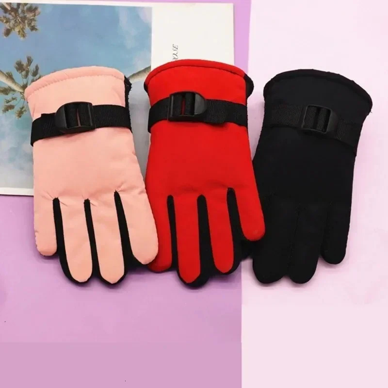 Kids Gloves Waterproof Outdoor Full Finger Thermal Gloves Children Winter Snow Mittens for 313 Years Old Boy Girl i251021
