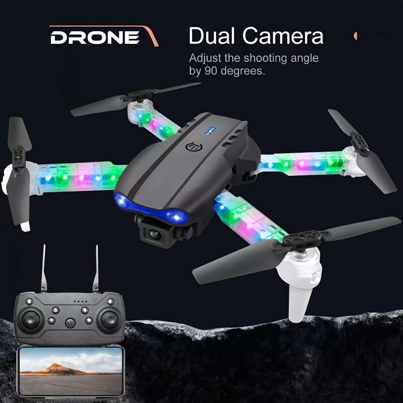 2025 New E88/E99 Dual Camera Drone - Foldable, Color Lighting, Controllable Photography, Indoor/Outdoor Beginner Friendly, Four Axis Aircraft