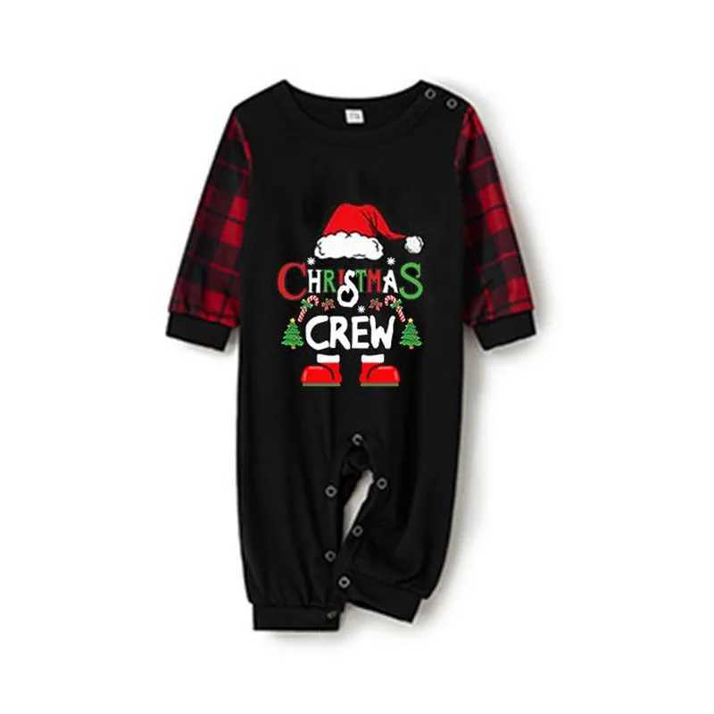 2025 New Christmas Crew Print Family Pajamas Set Soft Loose 2Pcs Sleepwear Mom Dad Kids Matching Outfits Xmas Look Wear Pyjamas L251021R1UN