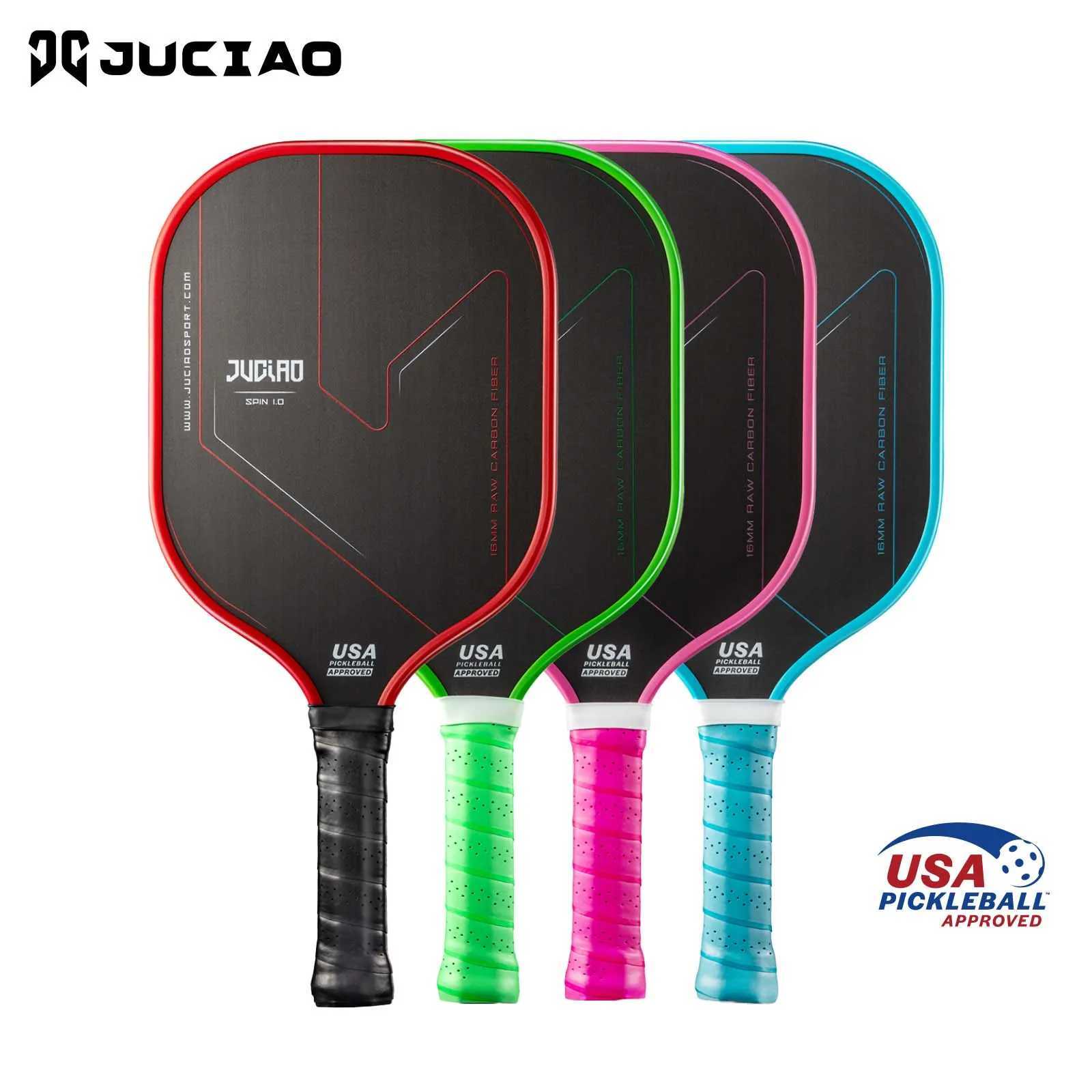 JUCIAO Thermoformed Unibody T700 Raw Carbon Fiber USAPA Approved Pickleball Paddle Spin Textured Surface With Foam Edge W251021
