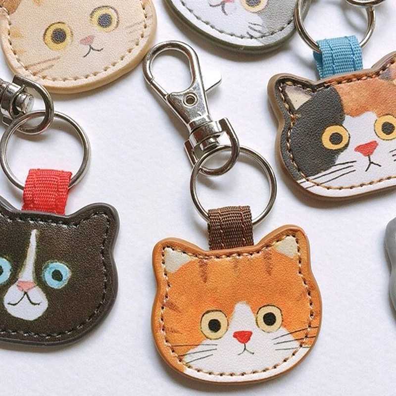 Cute Cartoon Creative Leather Cat Keychain Pendant Fashion Kawaii Kitten Bag Keyring Backpack Decoration Accessories Gifts W251021