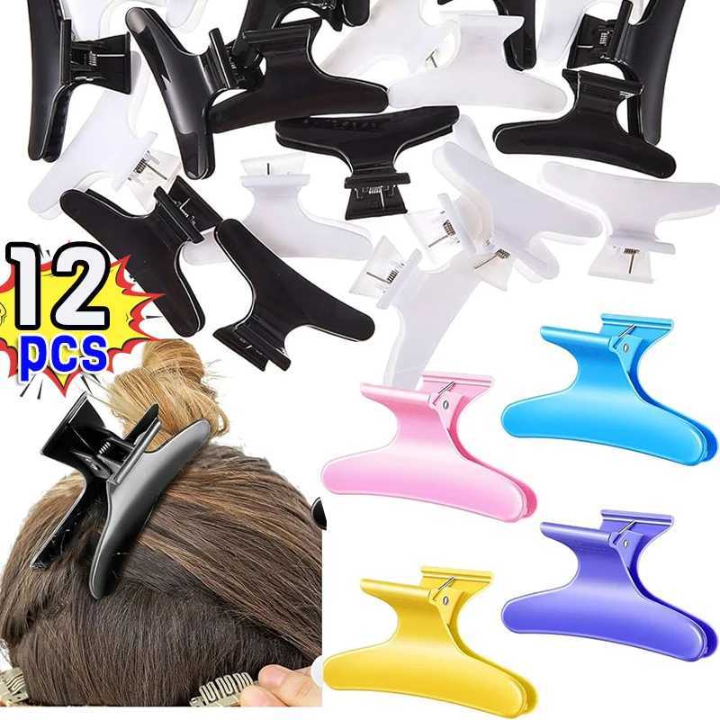 212pcs Butterfly Hairdressing Section Clips Women Girls Hair Section Claw Salon Accessories Hair Styling Holding Clamps BlackW254021