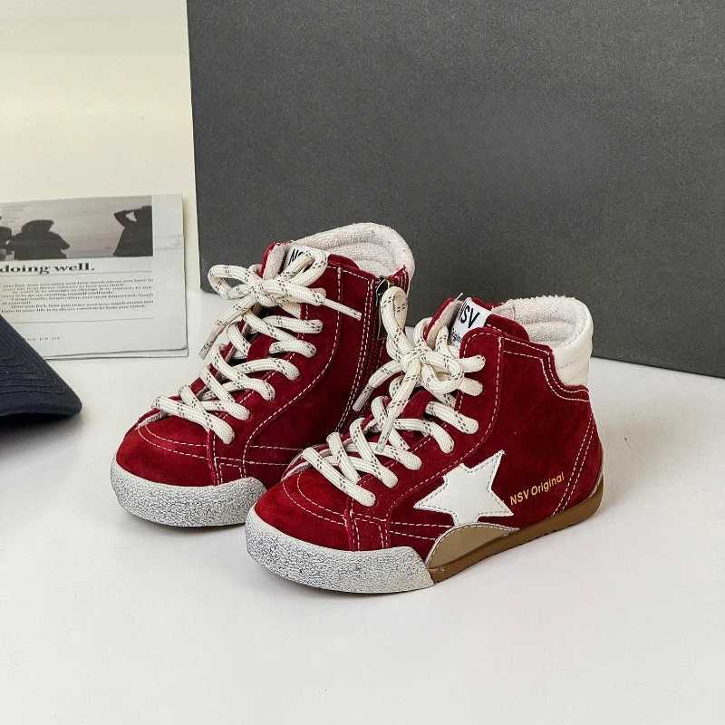 New Autumn Winter Childrens Boys Girls Koreanstyle Fashionable Hightop Sneakers Kid Toddler Flat Casual Skate Shoes C251021