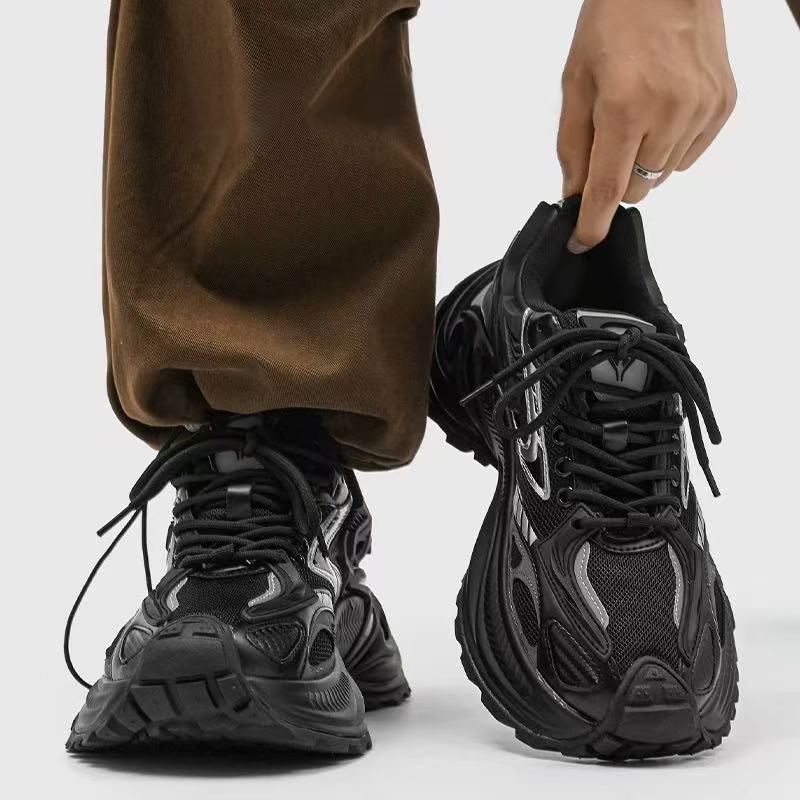 Men's shoes fall/winter new mesh breathable retro casual sneakers teen rattlesnake jogging dad shoes2025