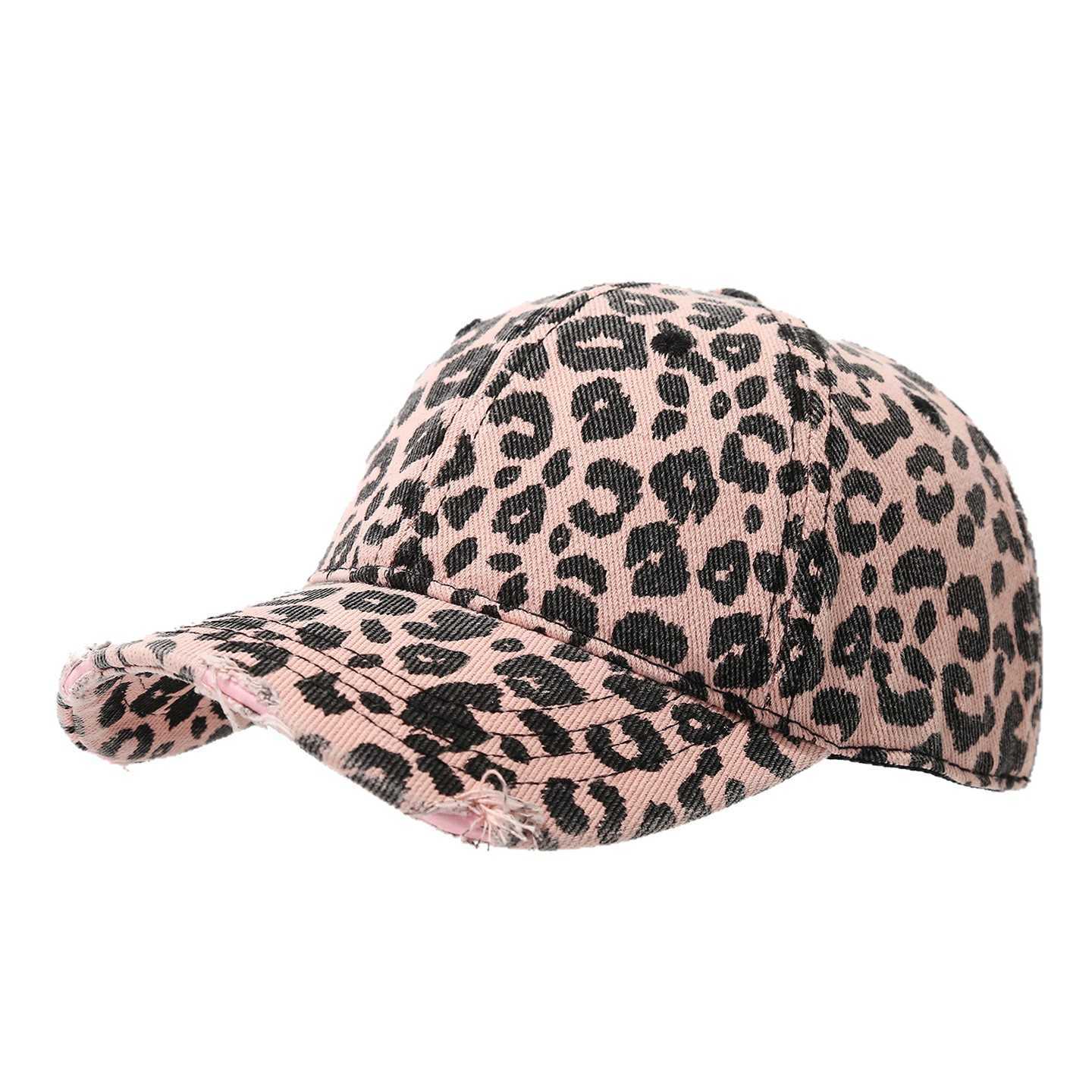 Leopard Print Trendy Baseball Cap Unisex Fashion Personality Distressed Versatile Trendy Duckbill Cap Spring Autumn Style H251020