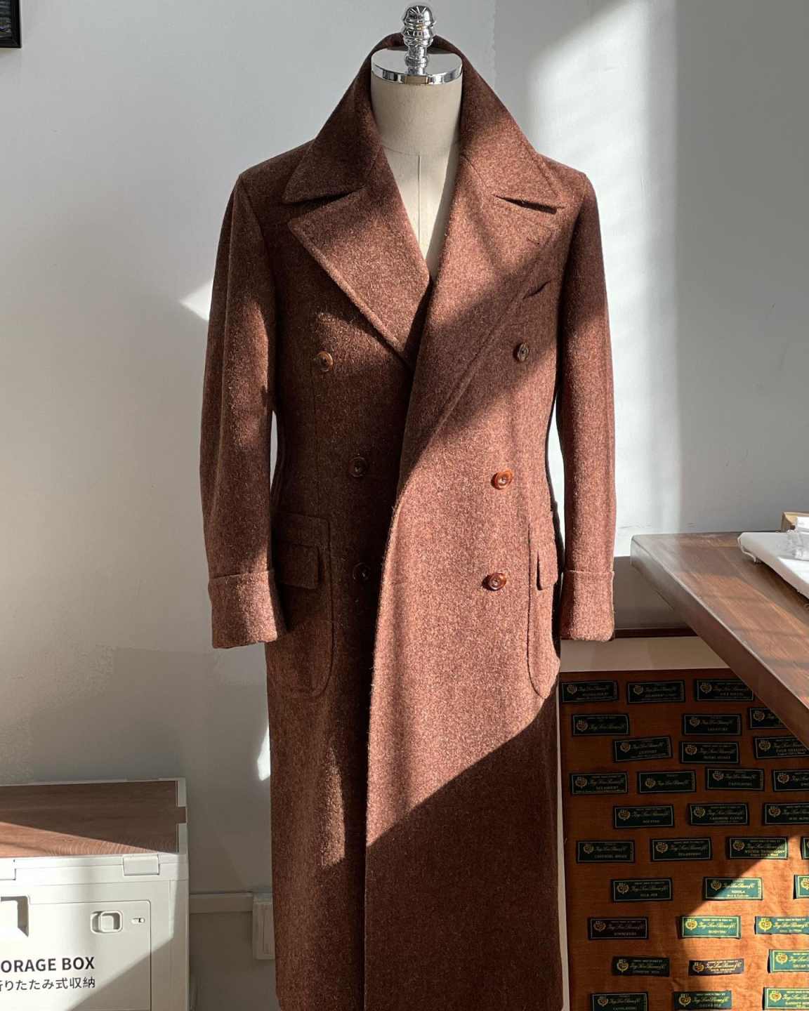 Fashion Men Long Coat Button Wool Blends Overcoat Double Breasted Winter Autumn Warm Men's Suits Customized High Quality