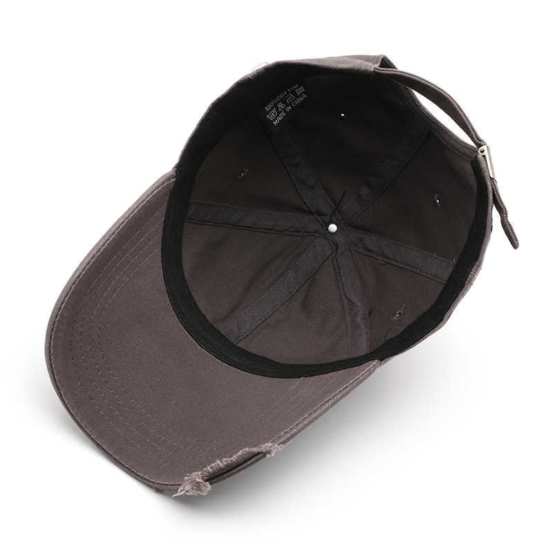 Style Personality Women Spring and Autumn Solid Color Washed Distressed Baseball Cap Outdoor Men Sports Sun Protection Shade Baseball Cap H251020