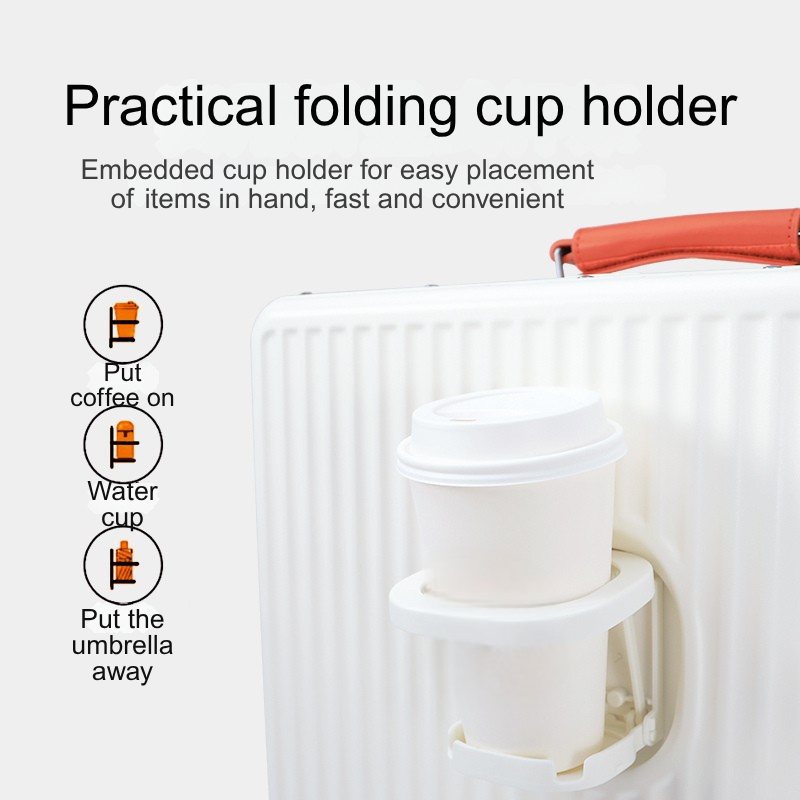 Minimalist Luxury PC Luggage with Wide Handle & Cup Holder, Silent Spinner Wheels Travel Trolley Case-6801