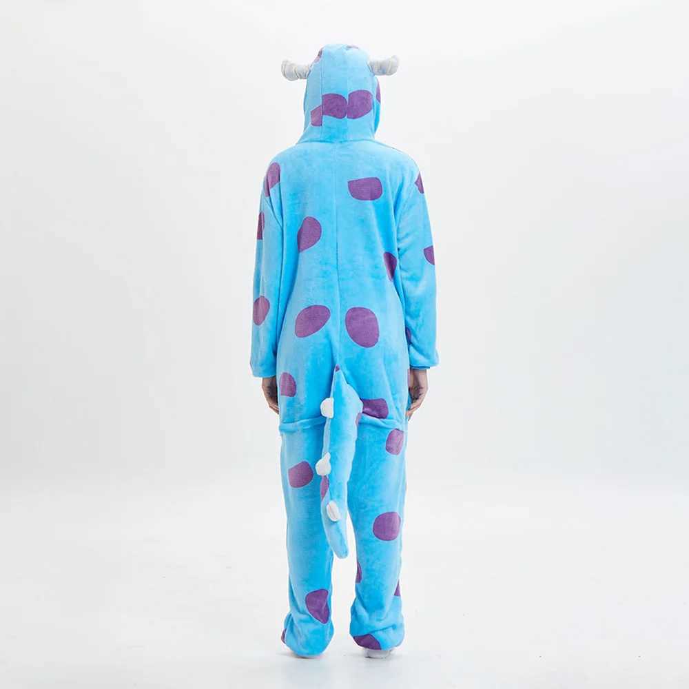 Sully Cosplay Costume Men Women Boy Girl Halloween Suit Animal Onesie Cute Flannel Jumpsuit Anime Kigurumis Blue Cow Outfit L251021G8N5