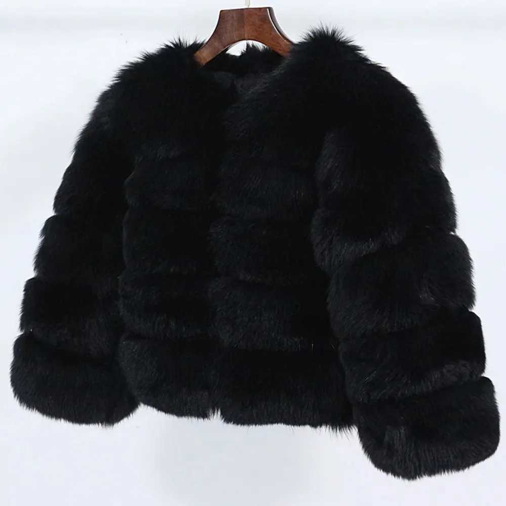 2023 Real Fox Fur Coat Winter Jacket Women Natural Fox Fur Raccoon Outerwear Oneck Thick Warm Luxury Female Plus Size1 Y251105