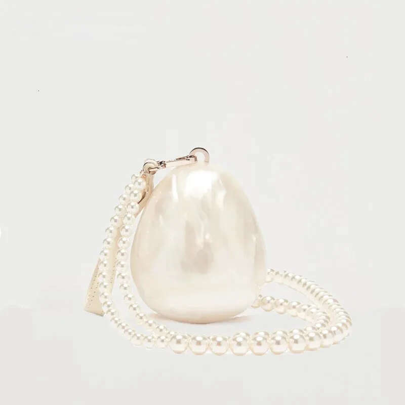 Best Seller Women Acrylic Egg Bag Cute Pearl Evening Clutch Bag With Beaded Strap For Wedding Party Purse And Handbag Designer Bag