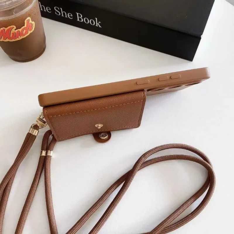 Card Holder Wallet Phone Case for Galaxy S25 S24 S23 Plus S22 Ultra S21 S20 FE Lanyard Strap Cord Crossbody Bag Cover J251114