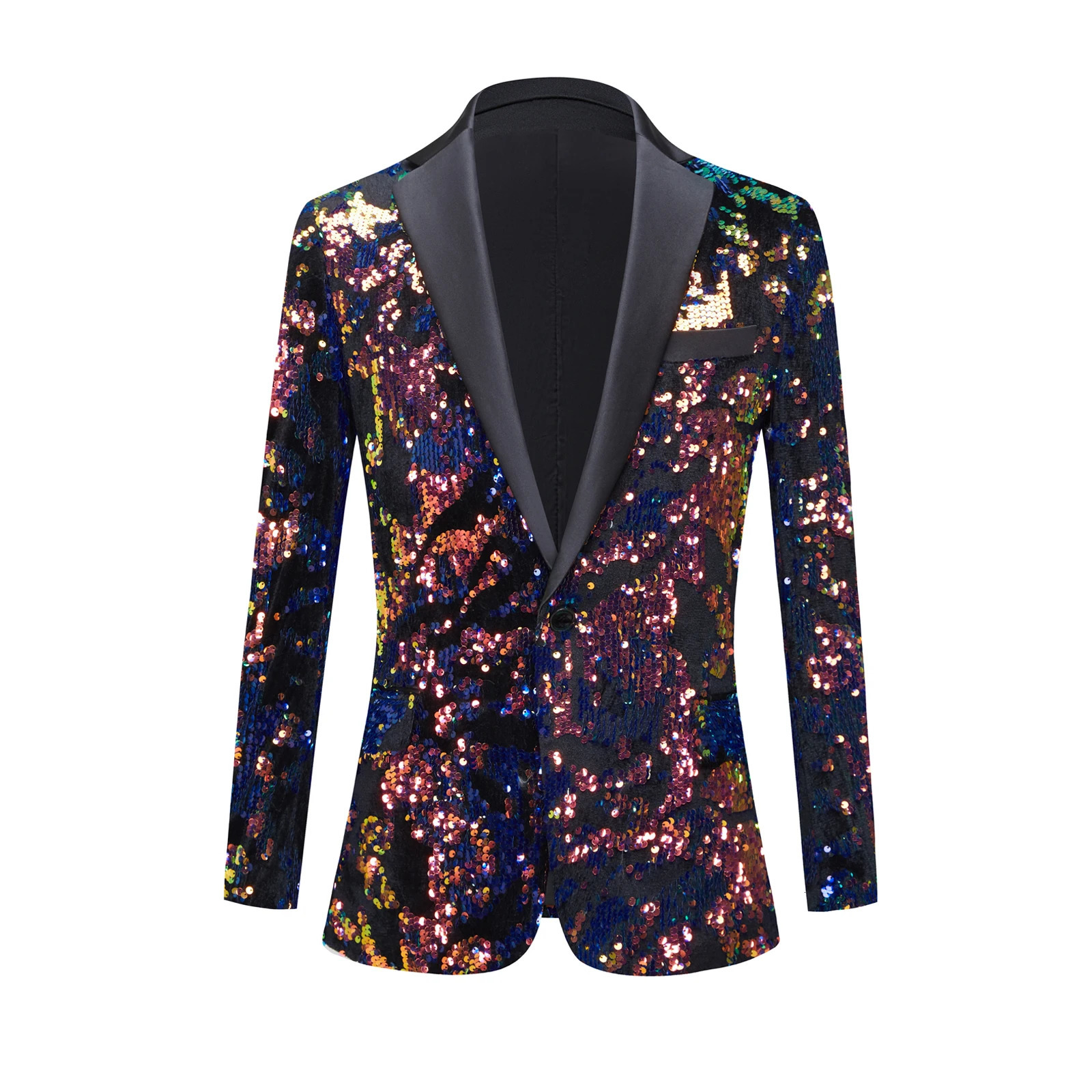 Mens fashion sequined suit jacket formal party 251021
