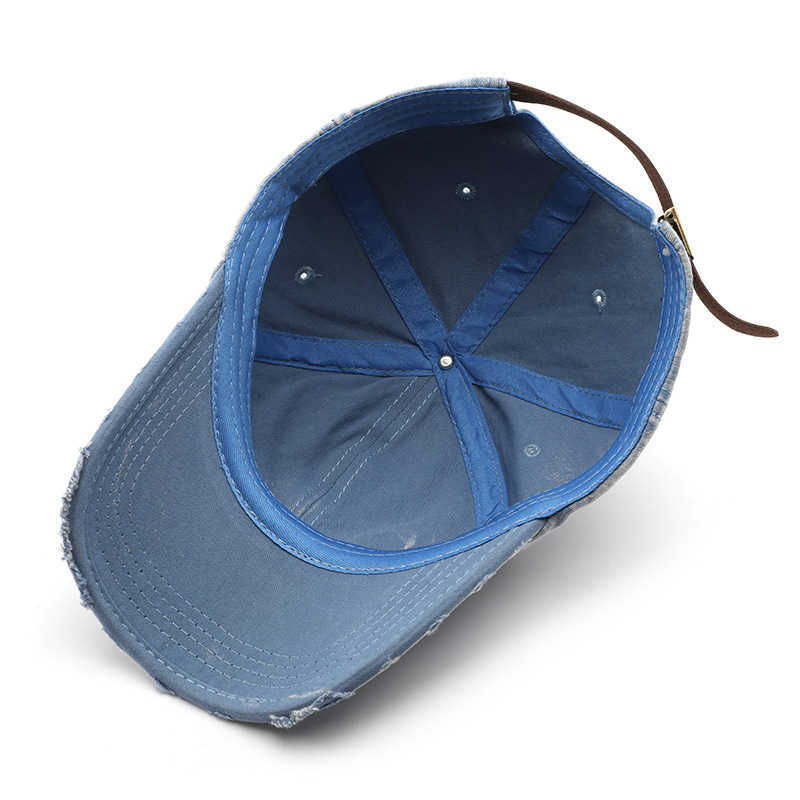 Womens Unique Washed Denim Solid Color Baseball Cap Outdoor Mens Sun Protection Visor Cap H251020