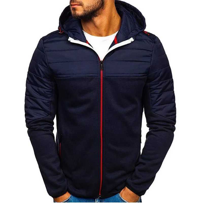 New Men Hoodies Casual Hoodies for Men with Zip Pockets Full Zip Long Sleeve Sweatshirt Sports Hooded Jacket W251021