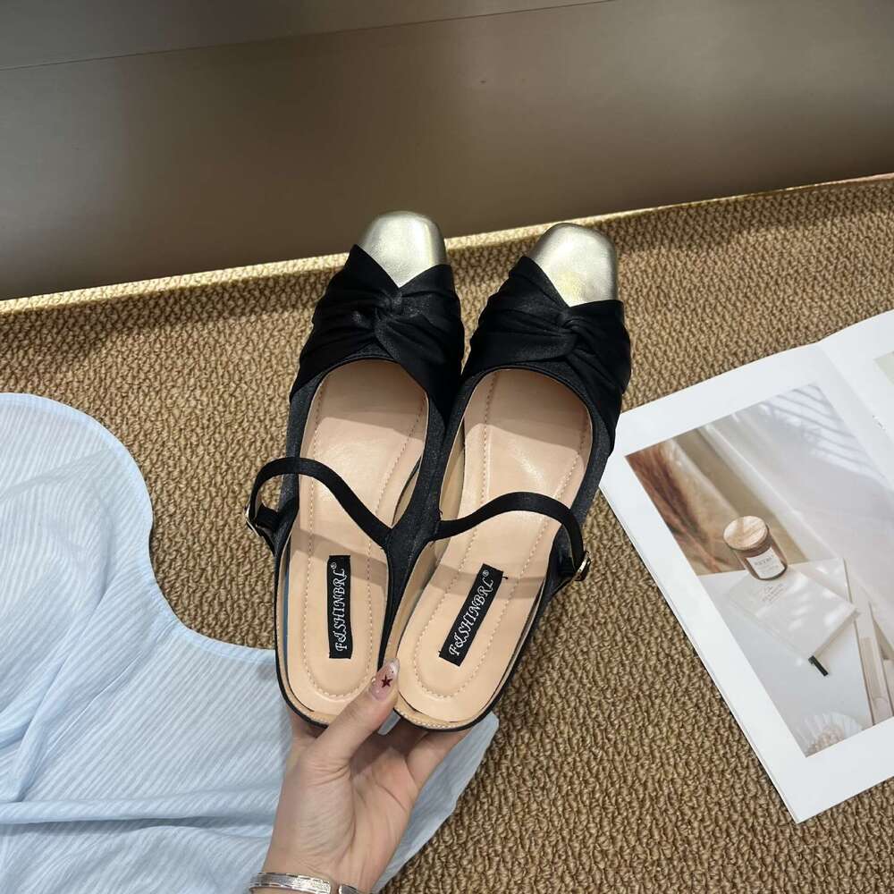 Chunky Heel Single for Women, Spring and Autumn New Design, Designer Shoe Lace Evening Style, Patchwork Grandma Shoes