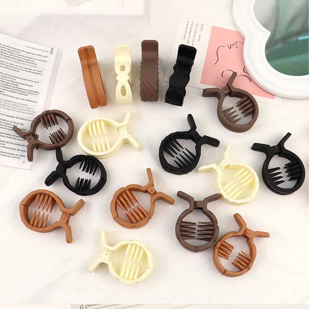 NonSlip Frosted Hair Clips for High Ponytail Mini Round Solid Color MultiStyle Hair Accessories for WomenW254021