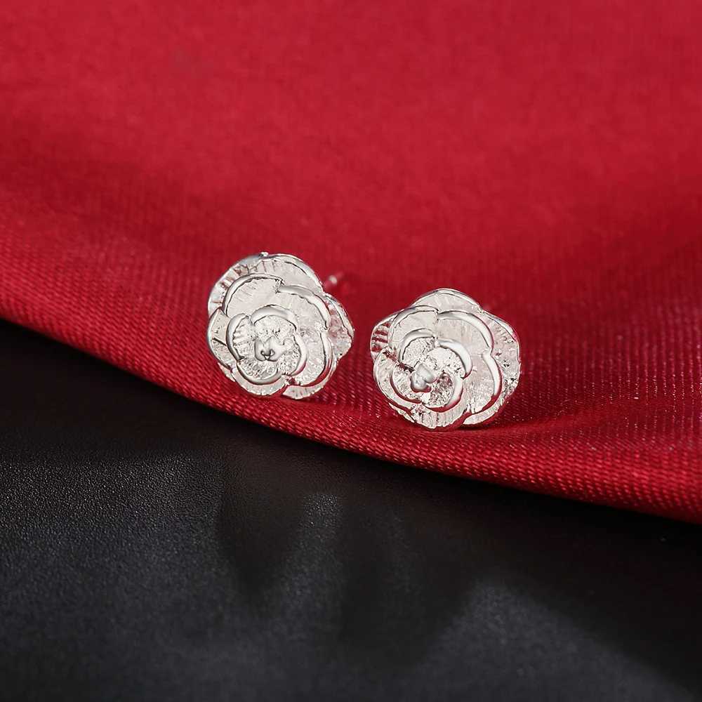 Luxcury Chic Feminine 925 Sterling Silver Floral Design Earring Set with a Touch of Class