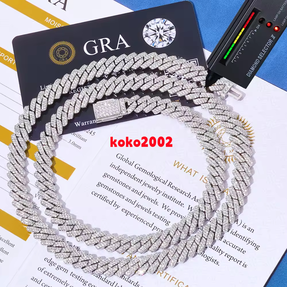 Certified GRA Cheap 925 Silver Moissanite Ice Out Cubic Necklace for Men 6mm10mm Hiphop Cuban Chain Mens Jewelry