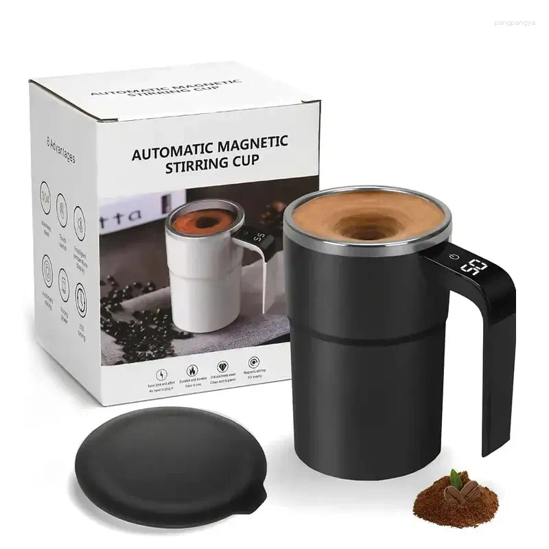 Mugs 380ml Electric Mixing Cup Rechargeable 304 Stainless Steel Mixer Smart Pour-over Coffee Machine Portable Blender
