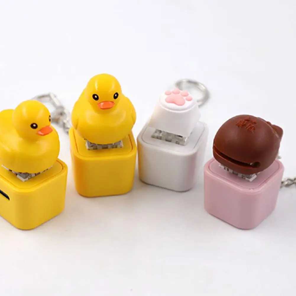 Keycap Style Cute Little Yellow Duck keycaps Keychain Personality Key Cap for Mechanical Keyboard Cherry MX Axis 3D Design J251121