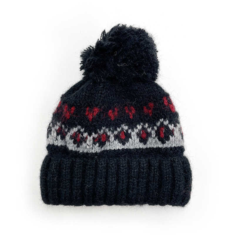 Melard Series Jacquard Knitted Hat Versatile Slimming Thickened Warm Ear Protection Knitted Hat with Lining H251020