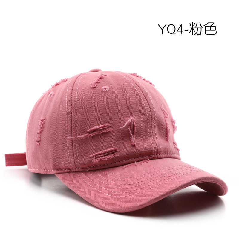 Mens Spring and Autumn Solid Color Flat Brim Distressed Baseball Cap Outdoor Womens Travel Sports Sun Protection Visor Cap H251020