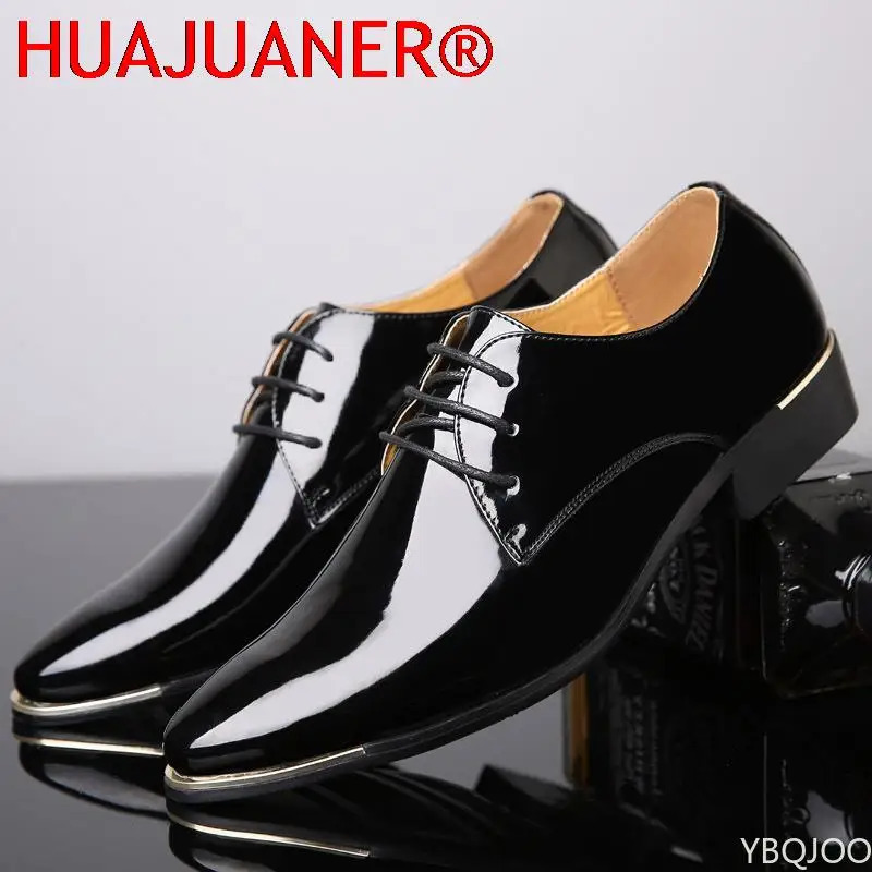 2025 ly Mens Quality Patent Leather Shoes White Wedding Shoes Size 3848 Black Leather Soft Man Dress Shoes 251021