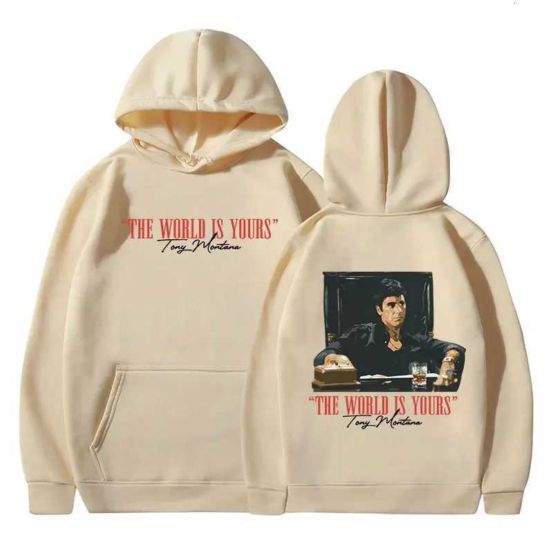 Classic Scarface movie mens and womens hoodies retro gothic pullovers sweatshirts the world is your Tony Montana W251021
