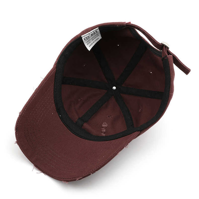 Womens Spring and Autumn Solid Color Distressed Baseball Cap Outdoor Mens Travel Personality Sun Protection Shade Baseball Cap H251020