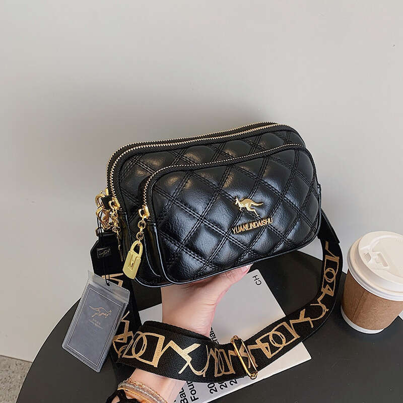 Women Handbag Large Capacity Handbag Xiaoxiangfeng Lingge Women S New Trendy And Fashionable Casual Crossbody Versatile Three Layer Phone B
