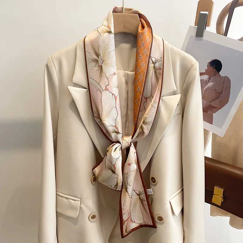 37 Color New Wen Silk Printed Design Scarf Shawl Fashion Luxury Long Narrow Small Silk Scarves Ladies band scarveW251021