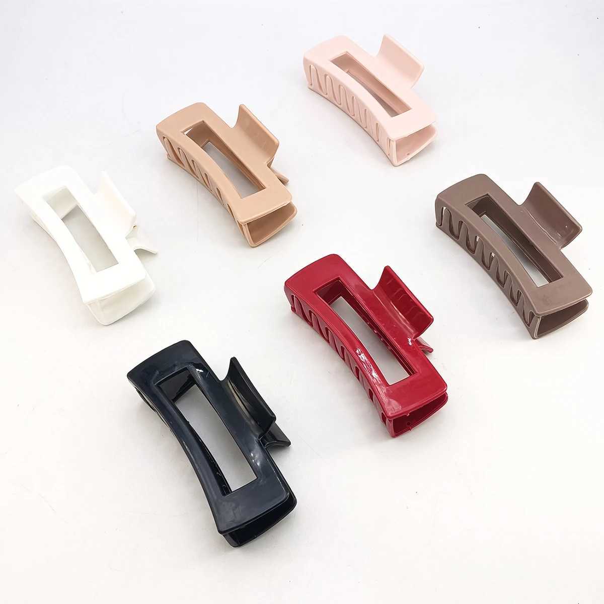 13 PCS Geometric Square Hair Claw Clips for Women Hollow Acrylic Shark Clips Minimalist Versatile Back Head Hairgrips AccessoriW254021